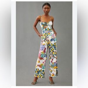 NWT Maeve Cutout Linen Jumpsuit Size 8 Anthropologie